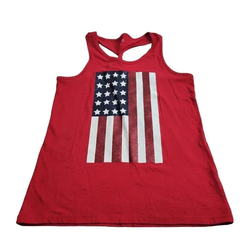 Children's Place patriotic flag tank top XL14